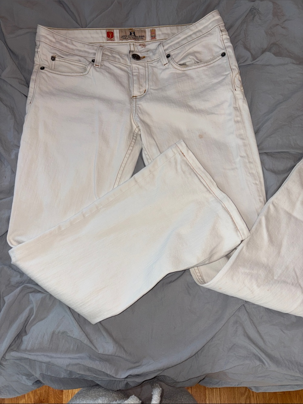 Juicy Couture jeans 29 Y2K cream Flare low rise Vintage Authentic
